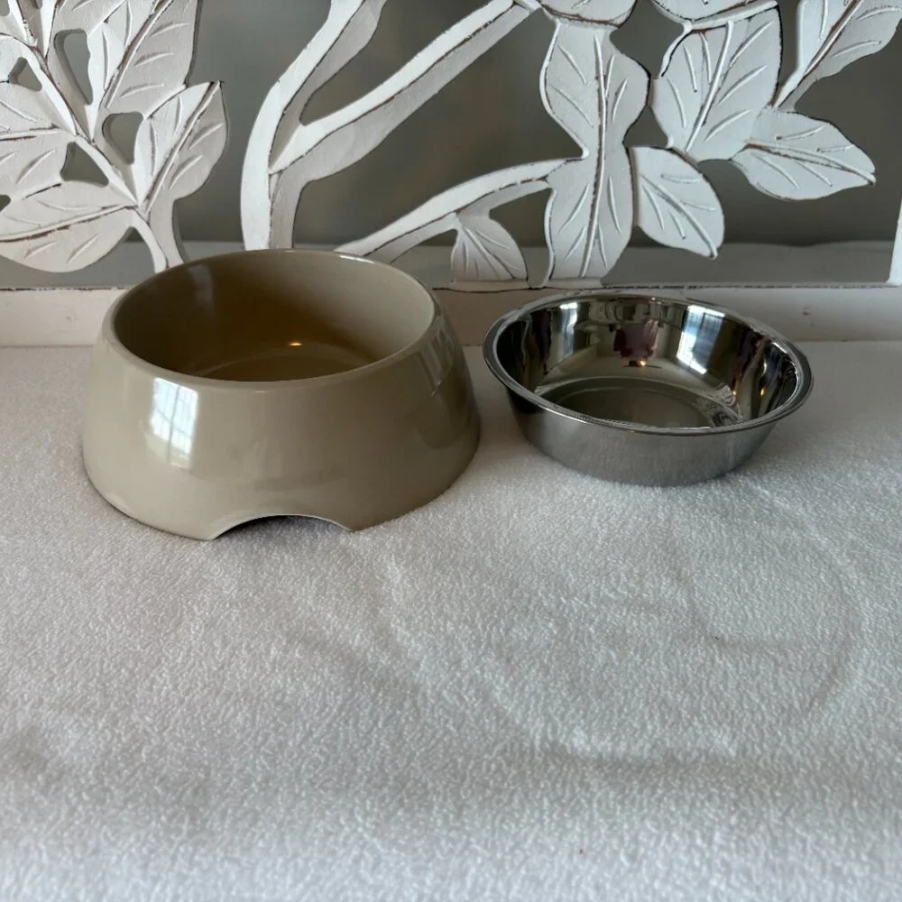 NWT - Sport Pet Living Melamine and Stainless-Steel Insert Pet Bowls - Size L